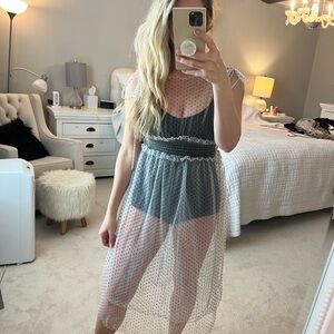 Sheer Polka Dot Dress with Slip
